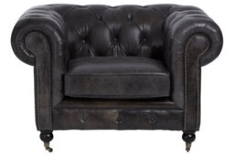 Orsina Dark Grey Chair,leather Upholstered Ocassional Chair,plush Patio Chair,armchair With Button Tufted Backrest - thumbnail 4