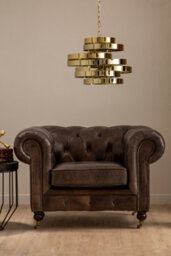 Orsina Dark Grey Chair,leather Upholstered Ocassional Chair,plush Patio Chair,armchair With Button Tufted Backrest - thumbnail 3