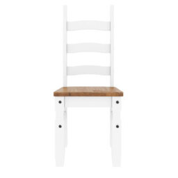 Mercers Furniture Corona White Pair Of Dining Chairs X2 Solid Wood Mexican Pine - thumbnail 3