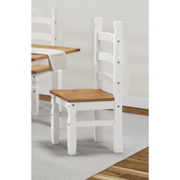 Mercers Furniture Corona White Pair Of Dining Chairs X2 Solid Wood Mexican Pine - thumbnail 4