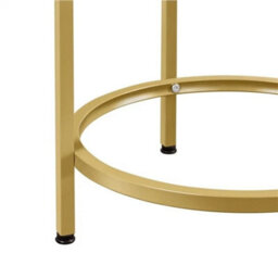 Round Side Table, Gold End Table With Glass Top And Metal Frame For Living Room - thumbnail 5