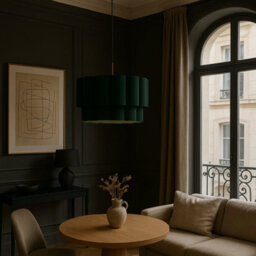 CGC Lighting Cgc Selina Scalloped Two Tier Forest Green Drum Lampshade Large 48Cm - thumbnail 5