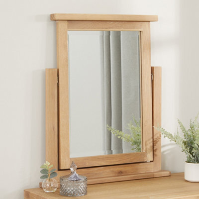 The Furniture Market Vanity Dressing Table Mirror Cheshire Limed Oak Hinged Framework - image 1