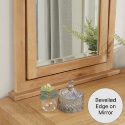 The Furniture Market Vanity Dressing Table Mirror Cheshire Limed Oak Hinged Framework - thumbnail 2