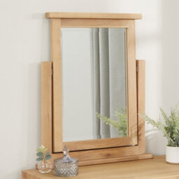 The Furniture Market Vanity Dressing Table Mirror Cheshire Limed Oak Hinged Framework