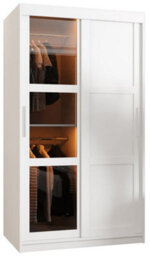 Arte Parma Iiii Sliding Door Wardrobe (H2000mm W1000mm D620mm) With Shelves - White Matt - thumbnail 2