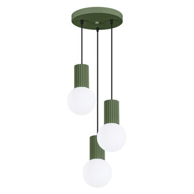 Luminosa Lighting Luminosa Halo Cluster Pendant Ceiling Light Olive Green 3X G9 - image 1