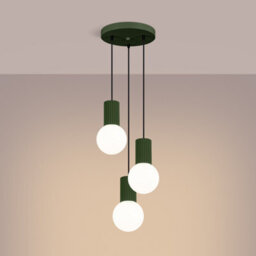 Luminosa Lighting Luminosa Halo Cluster Pendant Ceiling Light Olive Green 3X G9 - thumbnail 2