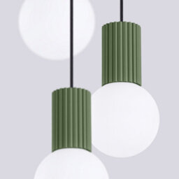 Luminosa Lighting Luminosa Halo Cluster Pendant Ceiling Light Olive Green 3X G9 - thumbnail 4