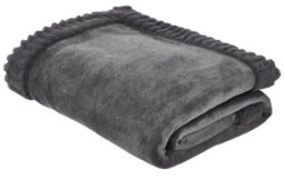 Catherine Lansfield Downstairs Living Velvet And Faux Fur Soft 150X200Cm Blanket Throw Charcoal Grey - thumbnail 2