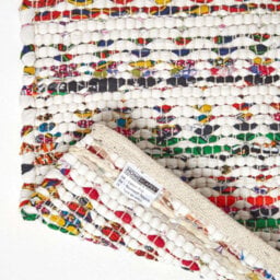 Homescapes Handwoven Multi Coloured 100% Cotton Diamond Chindi Rug, 90 X 150 Cm - thumbnail 5