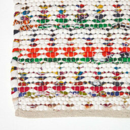 Homescapes Handwoven Multi Coloured 100% Cotton Diamond Chindi Rug, 90 X 150 Cm - thumbnail 3