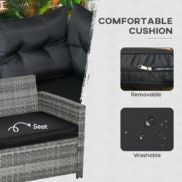Wyld Haus Sakale Mixed Grey 9-Seater Rattan Garden Furniture Set With Corner Sofas, Footstools And Glass Coffee Table - thumbnail 5