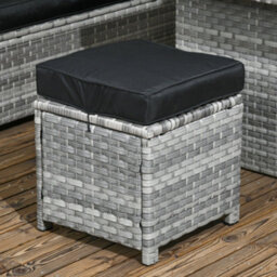 Wyld Haus Sakale Mixed Grey 9-Seater Rattan Garden Furniture Set With Corner Sofas, Footstools And Glass Coffee Table - thumbnail 9