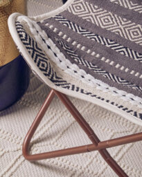 Orsina Grey And White Butterfly Chair, Modern Fabric Accent Chair With Polished Metal Legs, Contemporary Chair - thumbnail 2