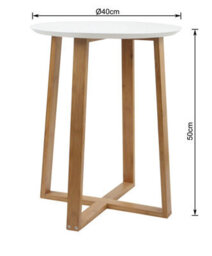 Aspect Furniture Avery Side Table, White Wooden Top, Bamboo Legs - thumbnail 3
