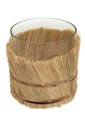 Orsina Modern Natural Candle Holder, Coastal Styled Small Candle Holder, Natural And Round Glass Candle Holder - thumbnail 2