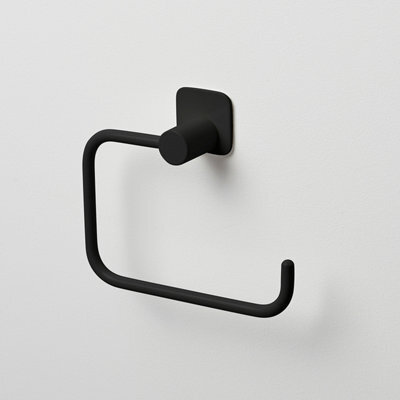 GoodHome Koros Matt Black Wall-Mounted Toilet Roll Holder (H)1280mm (W)1530mm - image 1