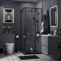 GoodHome Koros Matt Black Wall-Mounted Toilet Roll Holder (H)1280mm (W)1530mm - thumbnail 3