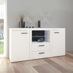 Rumba Modern Sideboard 157 Cm With 2 Drawers Stylish And Durable Storage For Living Or Dining Rooms White - thumbnail 2