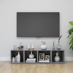 Berkfield Tv Cabinets 4 Pcs Concrete Grey 37X35X37 Cm Engineered Wood - thumbnail 1