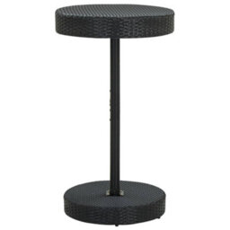 Berkfield 3 Piece Garden Bar Set Black Poly Rattan&solid Wood Acacia - thumbnail 5