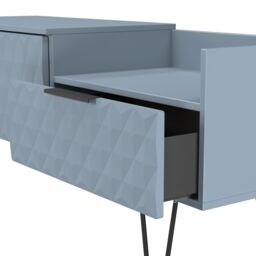 Anzio Matt Denim Blue Media Unit With 2 Drawers, (H)51.6Cm X (W)127.9Cm X (D)39.3Cm - thumbnail 4
