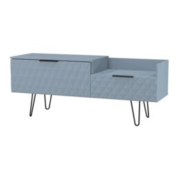 Anzio Matt Denim Blue Media Unit With 2 Drawers, (H)51.6Cm X (W)127.9Cm X (D)39.3Cm - thumbnail 3