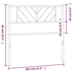 Berkfield Metal Headboard White 100 Cm - thumbnail 6