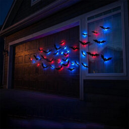 12Pcs Bats Wall Decor Halloween Decorations 3D Realistic Bat With Led Lights - thumbnail 7