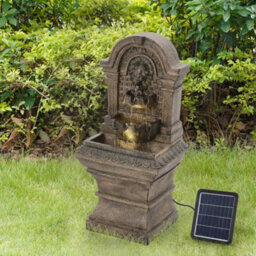 Breeins Vintage Lion Head Solar Powered Water Fountain, European-Style Garden Decor, 63Cm H - thumbnail 3