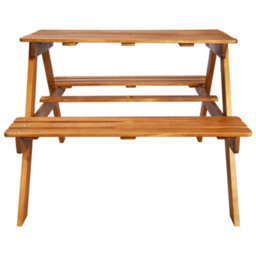Berkfield Kids Picnic Table With Parasol 79X90X60 Cm Solid Acacia Wood - thumbnail 6