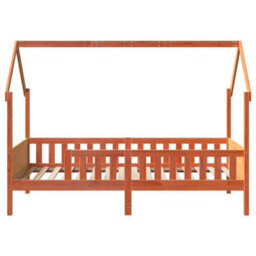 Berkfield Kids' House Bed Frame Without Mattress Wax Brown 90X200 Cm Pine - thumbnail 4