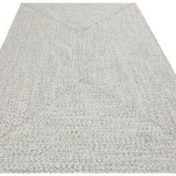 The Rugs Indoor Outdoor Trenzado Rug Polypropylene Bordered Plain Design In White - thumbnail 4