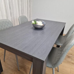Kosy Koala Modern Charcoal Dining Table Set With 4 Grey Gem Pattern Chairs Dining Room Furniture - thumbnail 8