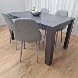 Kosy Koala Modern Charcoal Dining Table Set With 4 Grey Gem Pattern Chairs Dining Room Furniture - thumbnail 9