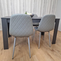 Kosy Koala Modern Charcoal Dining Table Set With 4 Grey Gem Pattern Chairs Dining Room Furniture - thumbnail 7