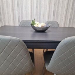 Kosy Koala Modern Charcoal Dining Table Set With 4 Grey Gem Pattern Chairs Dining Room Furniture - thumbnail 5