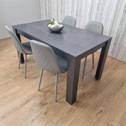 Kosy Koala Modern Charcoal Dining Table Set With 4 Grey Gem Pattern Chairs Dining Room Furniture - thumbnail 6