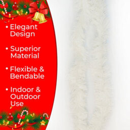 Neel Blue White Metallic Shiny Christmas Tinsel Garland For Xmas Tree & Home Decorations, 2M X 9Cm - thumbnail 3