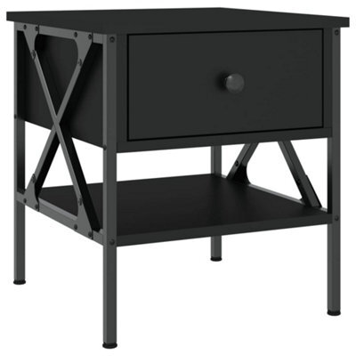 Berkfield Industrial Bedside Table Black 40X42X45 Cm Engineered Wood - image 1