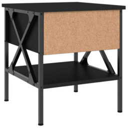 Berkfield Industrial Bedside Table Black 40X42X45 Cm Engineered Wood - thumbnail 8