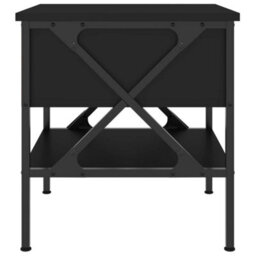 Berkfield Industrial Bedside Table Black 40X42X45 Cm Engineered Wood - thumbnail 7