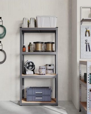 Songmics 4-Tier Storage Rack, Boltless Steel Shelving Unit, Shelf, For Garage And Shed, Grey - image 1