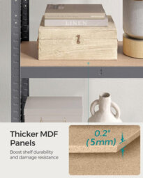 Songmics 4-Tier Storage Rack, Boltless Steel Shelving Unit, Shelf, For Garage And Shed, Grey - thumbnail 7
