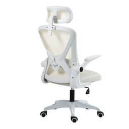 Beige Ergonomic Office Chair High Back Mesh Desk Chair With Headrest Lumbar Support - thumbnail 4