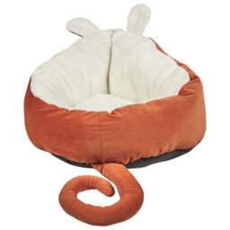 Beliani  Pet Bed Hassa Velvet Orange - thumbnail 4
