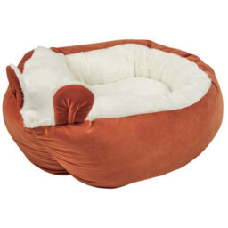 Beliani  Pet Bed Hassa Velvet Orange - thumbnail 6