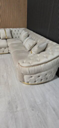 Ambassador Corner Sofa In Champagne Velvet & Gold Plush Velvet  270Cm X 270Cm - thumbnail 5