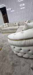 Ambassador Corner Sofa In Champagne Velvet & Gold Plush Velvet  270Cm X 270Cm - thumbnail 7